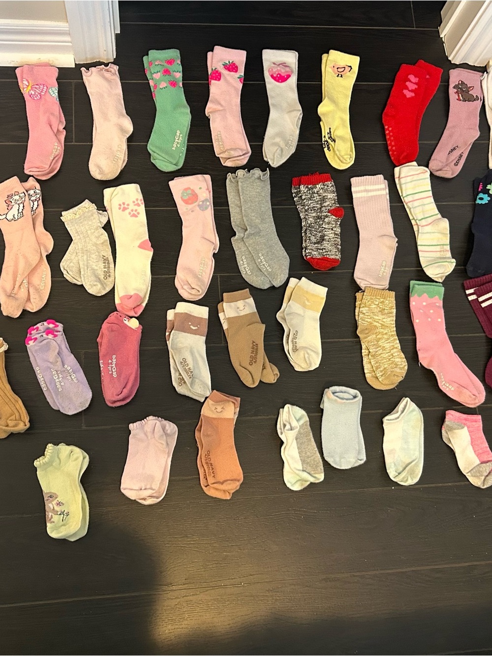 Assorted Kids Socks Pack - Pink, Green, Yellow, Red, Gray, Brown, White